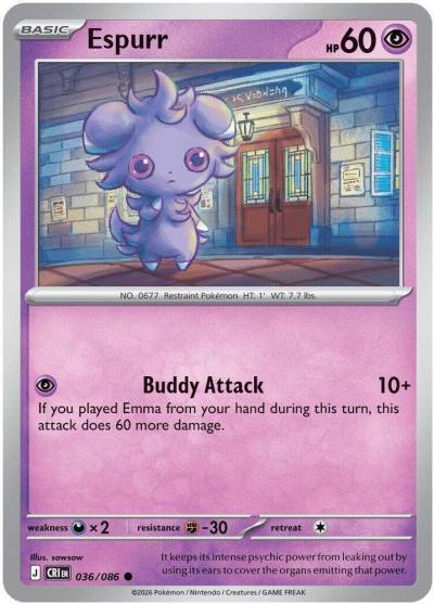 Espurr 36/86 Chaos Rising Pokemon card