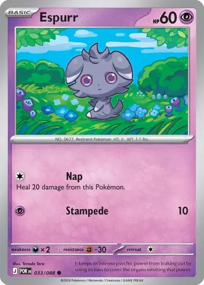 Espurr 33/88 Perfect Order Pokemon card