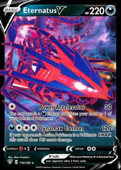 Eternatus V 116/189 Darkness Ablaze Pokemon card