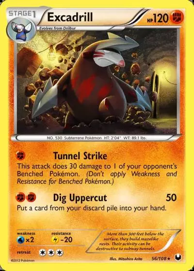 Excadrill 56/108 Dark Explorers Pokemon card
