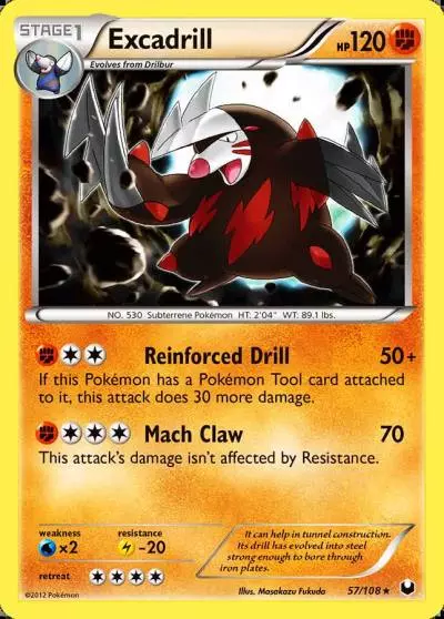 Excadrill 57/108 Dark Explorers Pokemon card