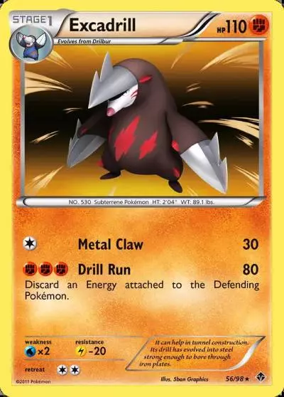 Excadrill 56/98 Emerging Powers Pokemon card
