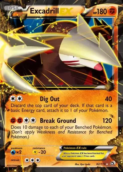 Excadrill-EX 82/113 Legendary Treasures Pokemon card