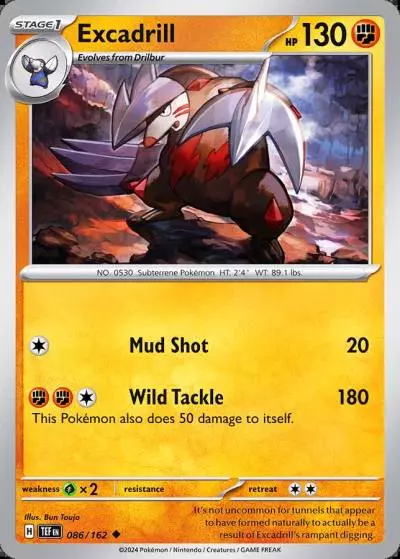 Excadrill 86/162 Temporal Forces Pokemon card