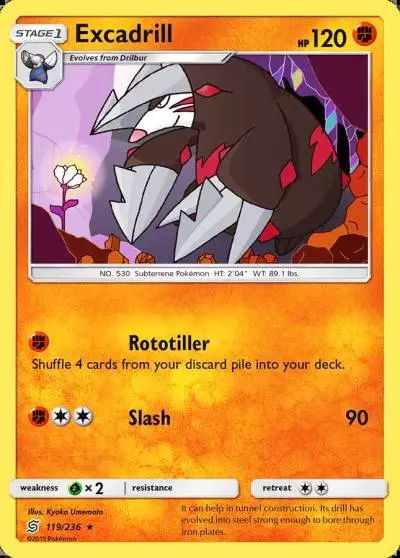 Excadrill 119/236 Unified Minds Pokemon card