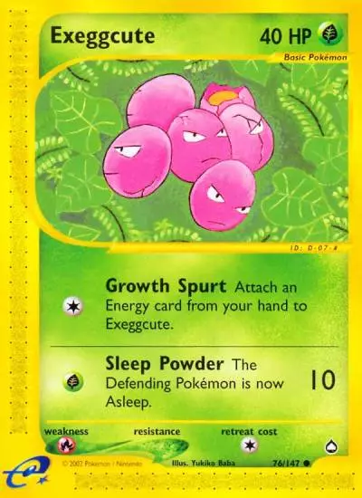 Exeggcute 76/147 Aquapolis Pokemon card