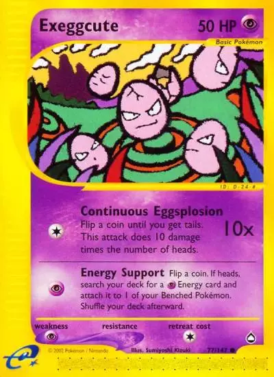 Exeggcute 77/147 Aquapolis Pokemon card