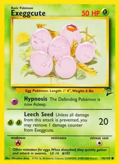 Exeggcute 74/130 Base Set 2 Pokemon card