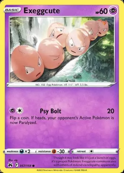 Exeggcute 57/159 Crown Zenith Pokemon card