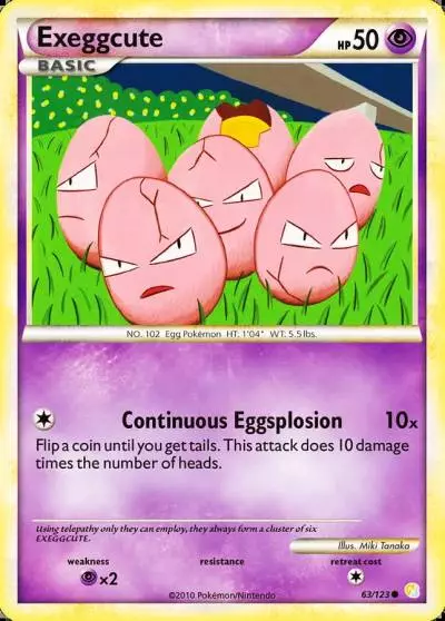 Exeggcute 63/123 HeartGold & SoulSilver Pokemon card