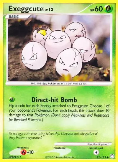 Exeggcute 82/123 Mysterious Treasures Pokemon card