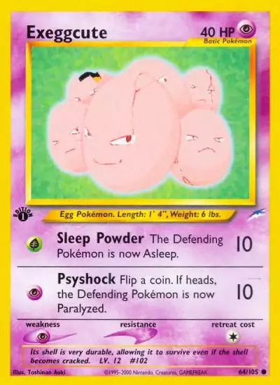 Exeggcute 64/105 Neo Destiny Pokemon card