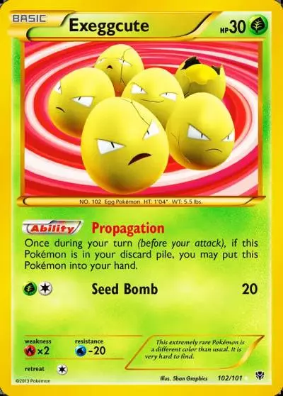 Exeggcute 102/101 Plasma Blast Pokemon card