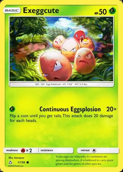 Exeggcute 1/156 Ultra Prism Pokemon card