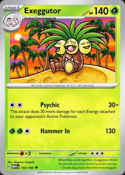 Exeggutor 103/165 151 Pokemon card