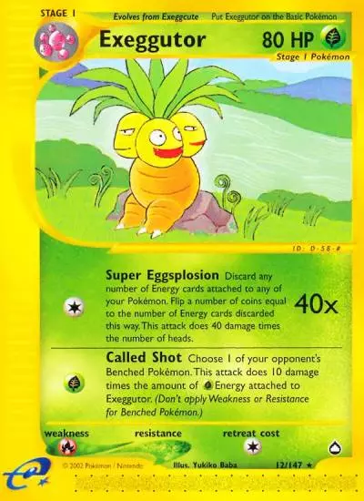 Exeggutor 12/147 Aquapolis Pokemon card