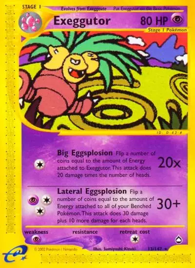 Exeggutor 13/147 Aquapolis Pokemon card