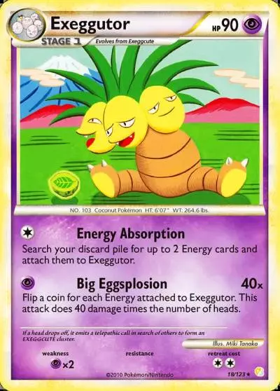 Exeggutor 18/123 HeartGold & SoulSilver Pokemon card