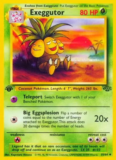 Exeggutor 35/64 Jungle Pokemon card