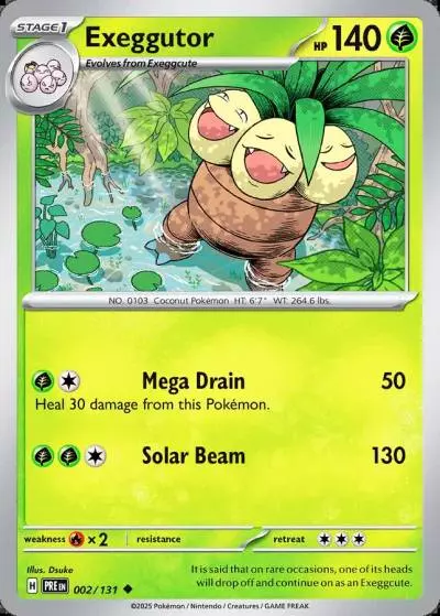 Exeggutor 2/131 Prismatic Evolutions Pokemon card