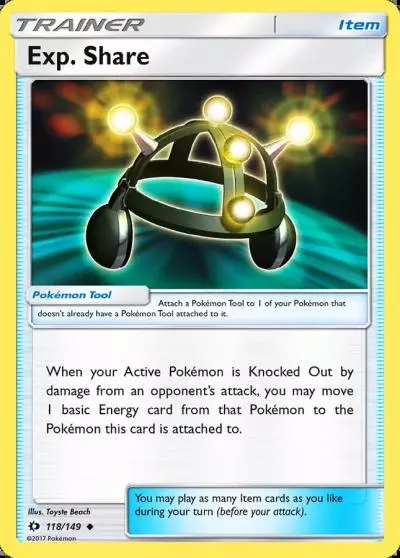 Exp. Share 118/149 Sun & Moon Pokemon card