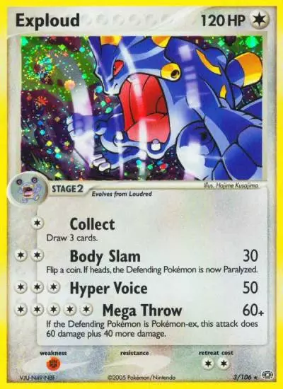 Exploud 3/106 Emerald Pokemon card