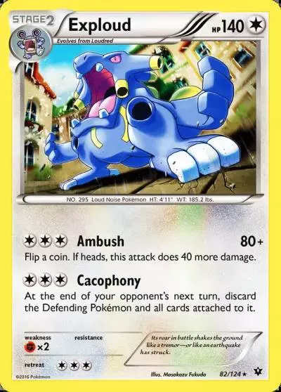 Exploud 82/124 Fates Collide Pokemon card