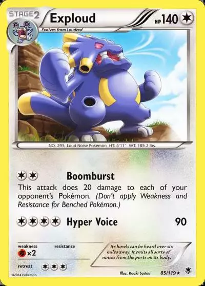 Exploud 85/119 Phantom Forces Pokemon card