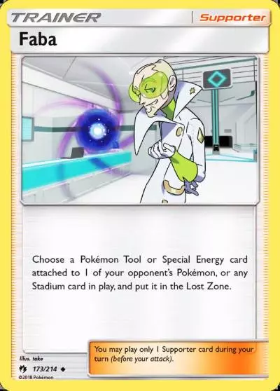 Faba 173/214 Lost Thunder Pokemon card
