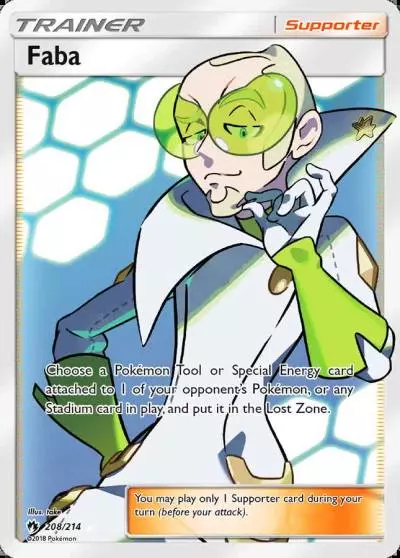 Faba 208/214 Lost Thunder Pokemon card