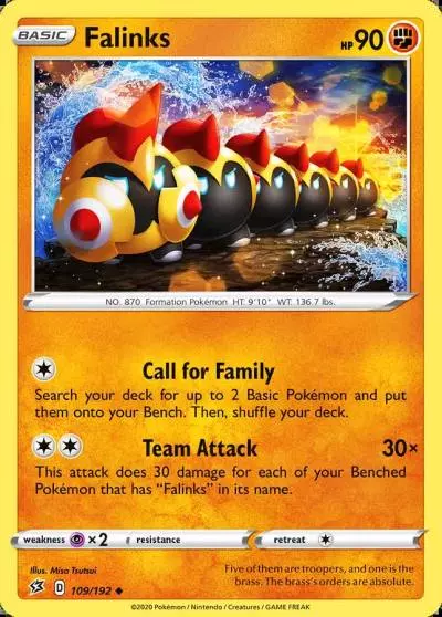 Falinks 109/192 Rebel Clash Pokemon card
