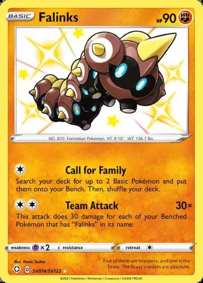 Falinks SV074/122 Shining Fates Shiny Vault Pokemon card