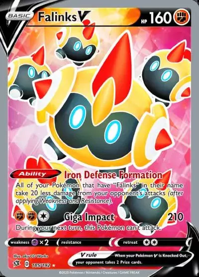 Falinks V 185/192 Rebel Clash Pokemon card