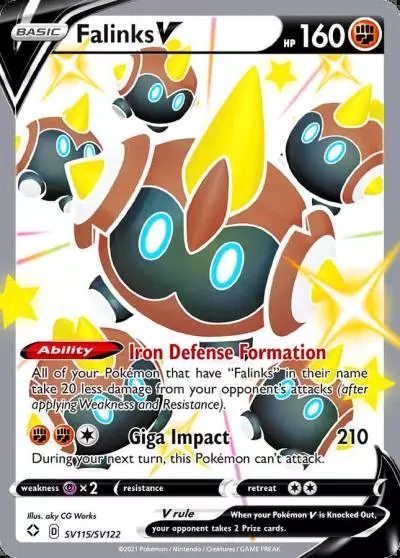Falinks V SV115/122 Shining Fates Shiny Vault Pokemon card