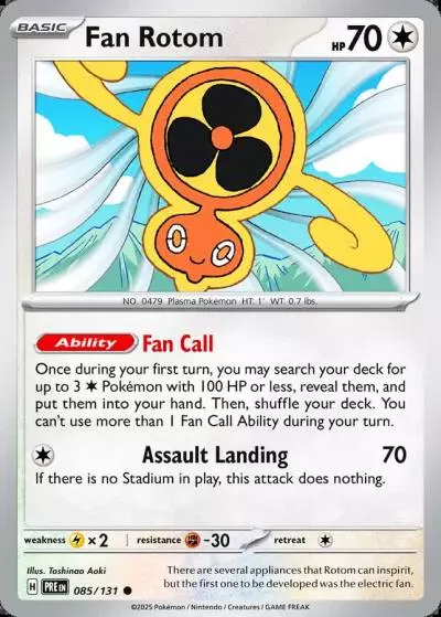 Fan Rotom 85/131 Prismatic Evolutions Pokemon card