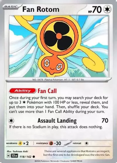 Fan Rotom 118/142 Stellar Crown Pokemon card