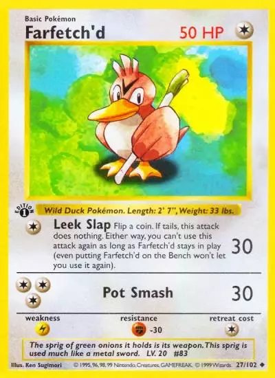 Farfetch'd 27/102 Base Pokemon card