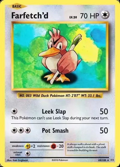 Farfetch'd 68/108 Evolutions Pokemon card