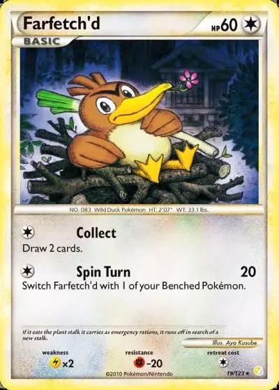 Farfetch'd 19/123 HeartGold & SoulSilver Pokemon card