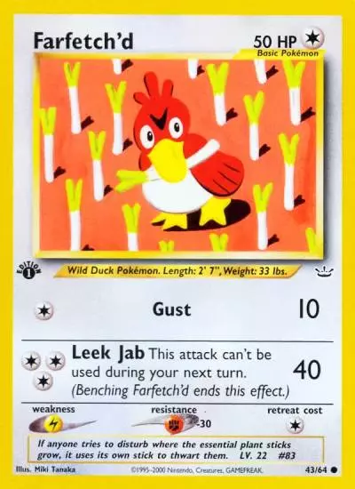 Farfetch'd 43/64 Neo Revelation Pokemon card