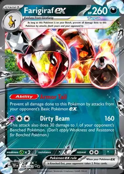 Farigiraf ex 108/162 Temporal Forces Pokemon card