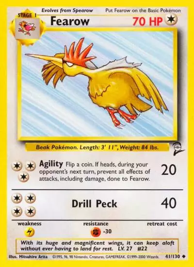 Fearow 41/130 Base Set 2 Pokemon card