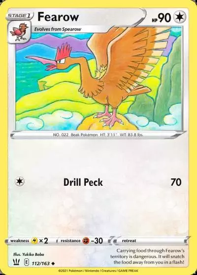 Fearow 112/163 Battle Styles Pokemon card