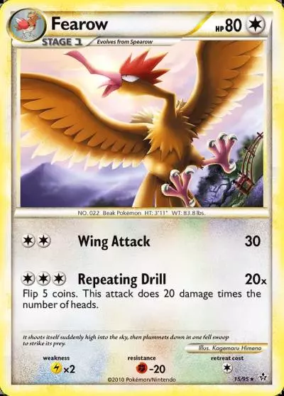 Fearow 15/95 HS—Unleashed Pokemon card