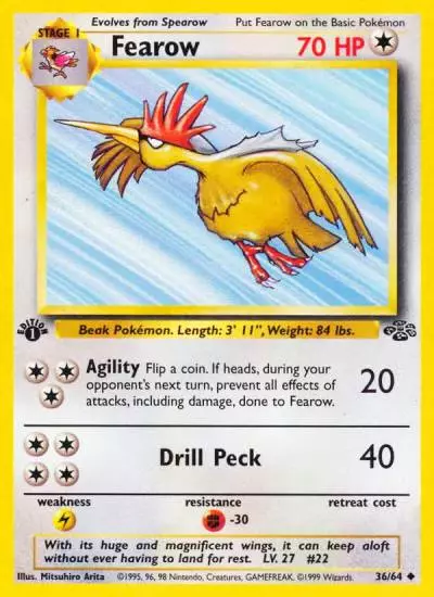 Fearow 36/64 Jungle Pokemon card