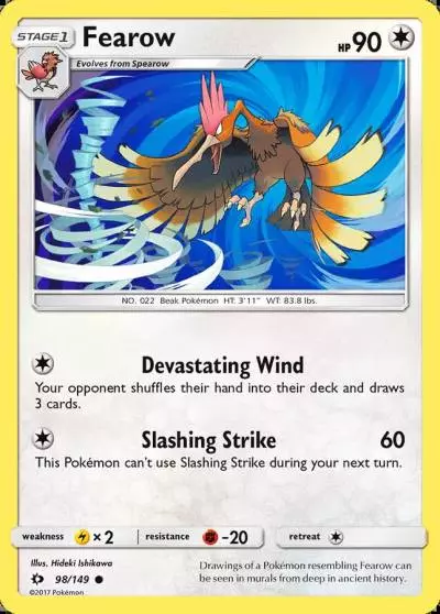 Fearow 98/149 Sun & Moon Pokemon card