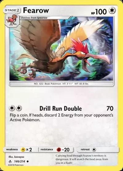 Fearow 146/214 Unbroken Bonds Pokemon card