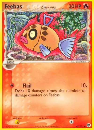 Feebas δ 49/101 Dragon Frontiers Pokemon card