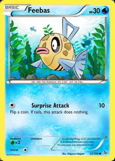 Feebas 22/106 Flashfire Pokemon card