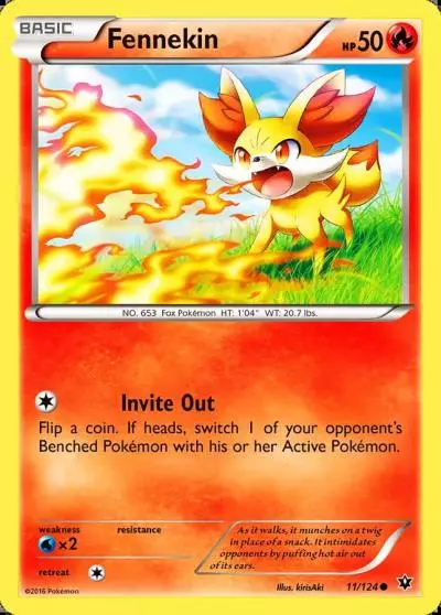 Fennekin 11/124 Fates Collide Pokemon card